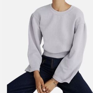 Madewell x Karen Walker violet Tint garment dyed Crewneck  with bell sleeves